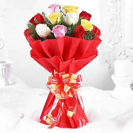 Mixed Roses Flower Bunch
